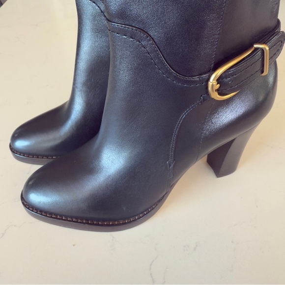 VERONICA BEARD Mabel Black leather knee high boots NEW Size: 6M - Picture 4 of 8